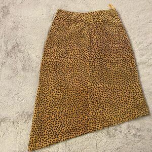 Allen B. Animal print 100% leather asymmetrical skirt, size 4